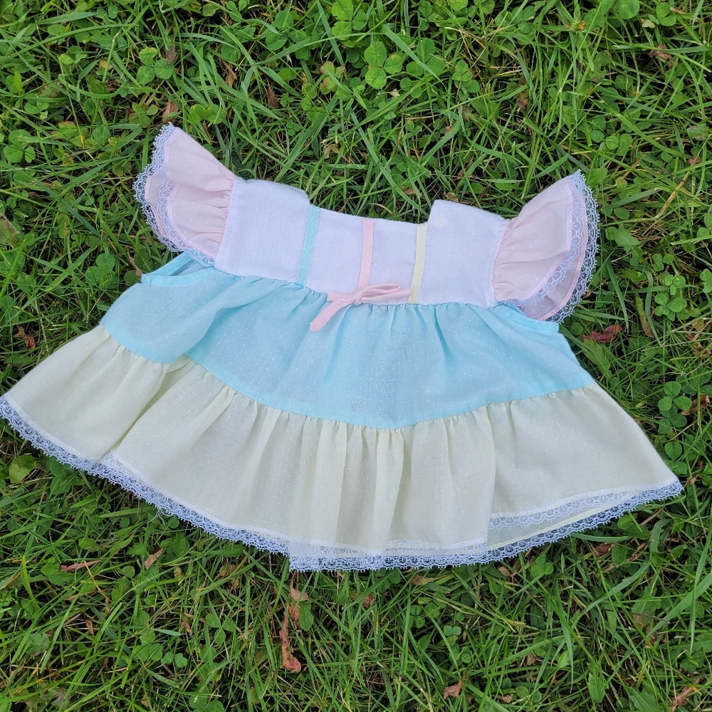 Vintage pastel baby girl dress 0-6 months